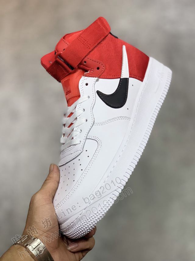 Nike男鞋 耐克空軍高幫絲綢拼接 空軍版型男板鞋 Nike氣墊鞋  hdx13240